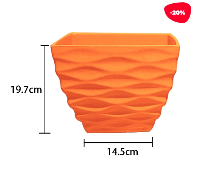 MACETERO PLASTICO TEXTURA PANAL RECTANGULAR 19.7X14.5CM - 1