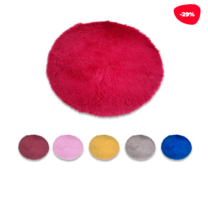 LIMPIAPIES PLUSH CIRCULAR FELPA COLOR LISO 100 CM - 1