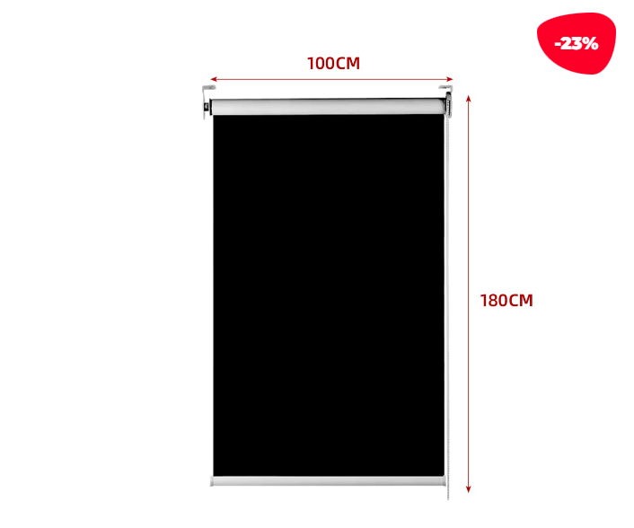 CORTINA ROLLER BLACK-OUT NEGRO 100X180CM - 1