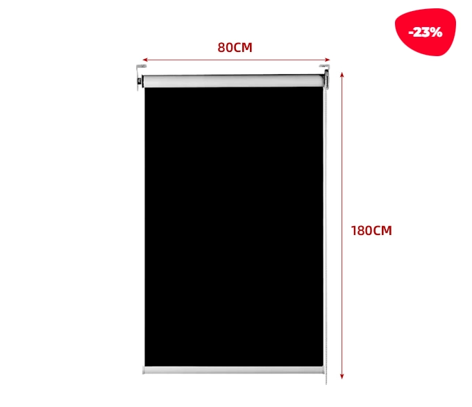 CORTINA ROLLER BLACK-OUT NEGRO 80X180CM - 1