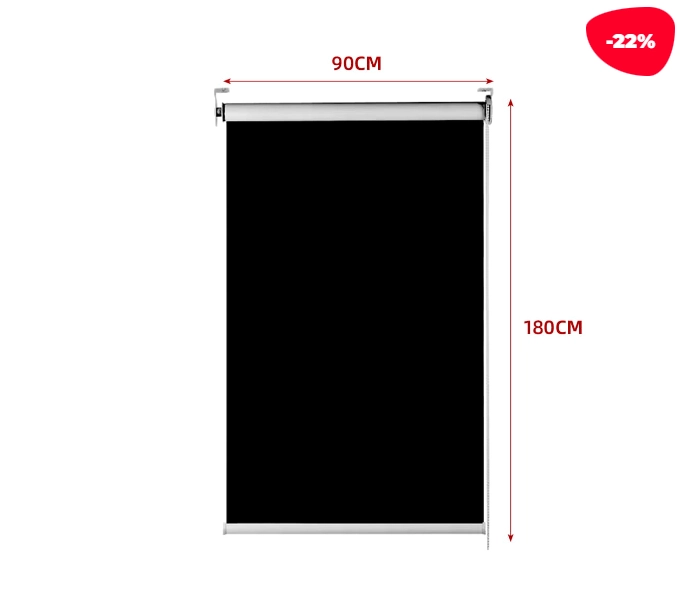 CORTINA ROLLER BLACK-OUT NEGRO 90X180CM - 1