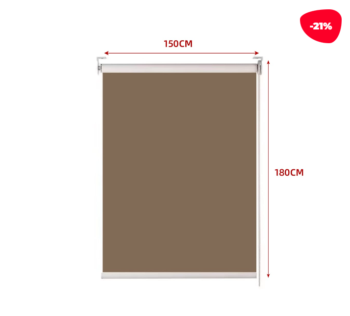 CORTINA ROLLER BLACK-OUT CAFÉ OSCURO 150X180CM - 1