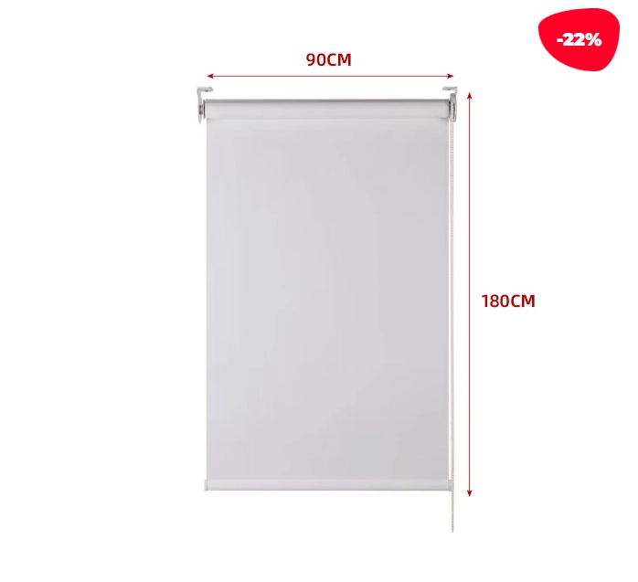 CORTINA ROLLER BLACK-OUT GRIS CLARO 90X180CM - 1