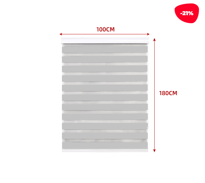 CORTINA ROLLER DUO BLACK-OUT COLOR GRIS CLARO 100X180CM - 1