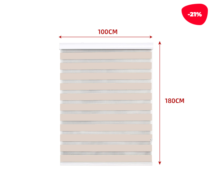 CORTINA ROLLER DUO BLACK-OUT BEIGE 100X180CM - 1