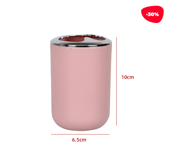 PORTA CEPILLO DE DIENTES PLASTICO ROSADO 10CM - 1