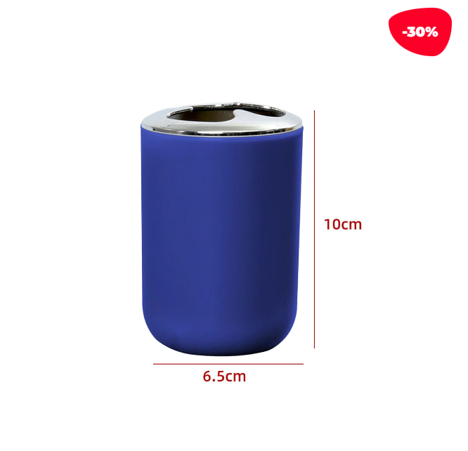 PORTA CEPILLO DE DIENTES PLASTICO AZUL OSCURO 10CM - 1