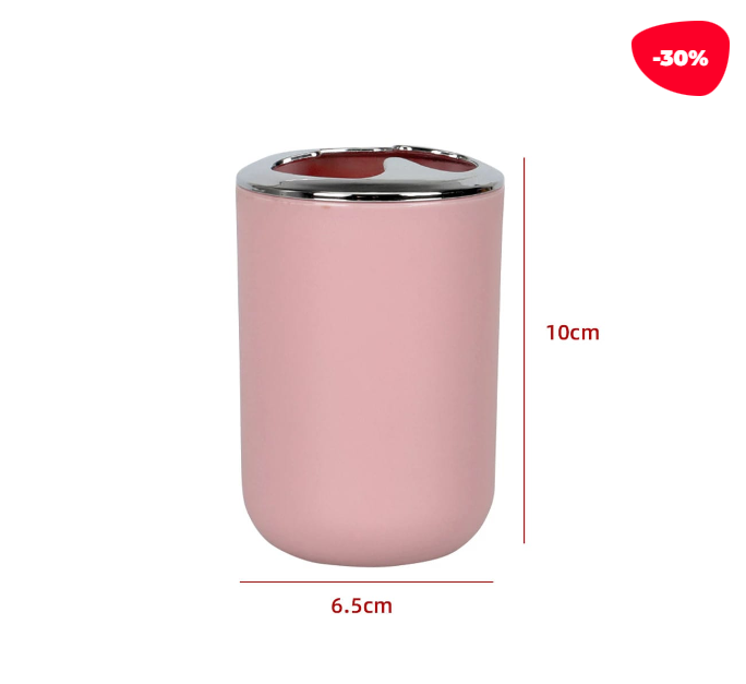 PORTA CEPILLO DE DIENTES PLASTICO ROSADO 10CM - 1