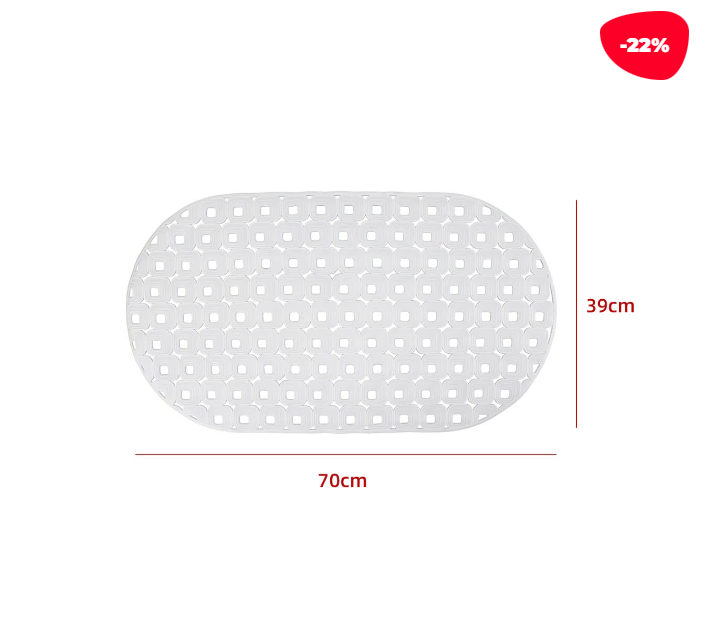ALFOMBRA ANTIDESLIZANTE DUCHA BLANCO 70 X 39 CM - 1