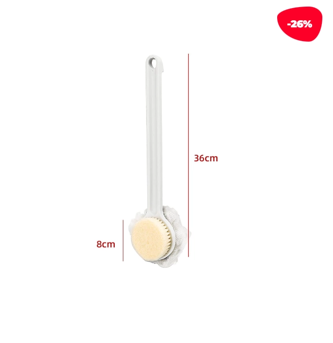 CEPILLO DE DUCHA EXFOLIADOR CORPORAL DOBLE CARA 36CM - 1