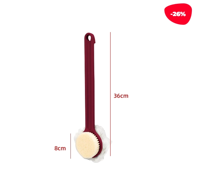 CEPILLO DE DUCHA EXFOLIADOR CORPORAL DOBLE CARA BURDEO 36CM - 1