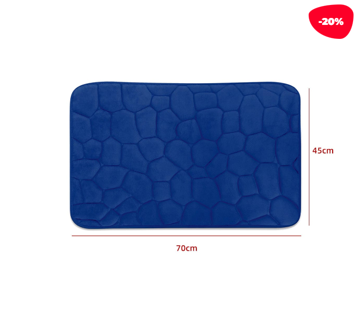 ALFOMBRA BAÑO DISEÑO PIEDRA AZUL 45 X 70 CM - 1