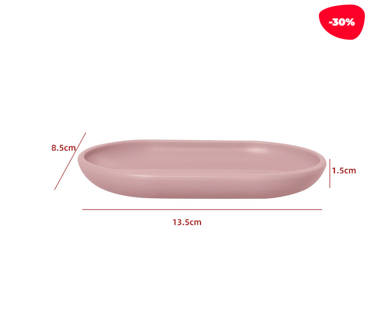 JABONERA PLÁSTICA COLOR ROSADO 13.5X8.5X2CM - 1