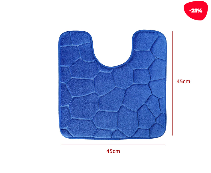 ALFOMBRA BAÑO DISEÑO PIEDRA AZUL 45 X 45 CM - 1