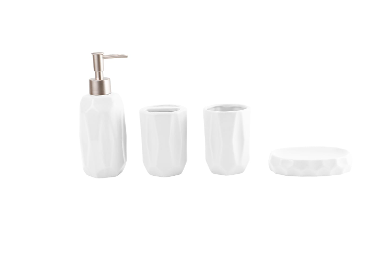 SET DE BAÑO BLANCO CERAMICA 4 PIEZAS - 1