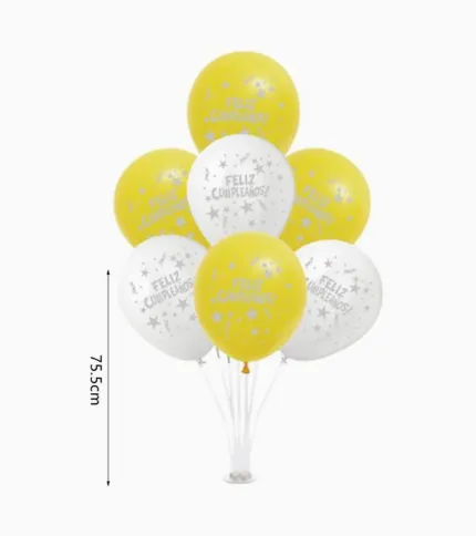 SET DE GLOBOS AMARILLO Y BLANCO - 1