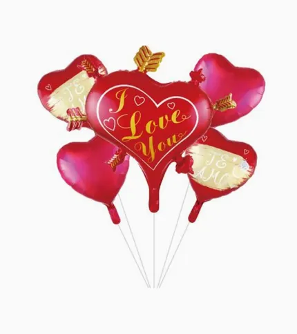 SET DE GLOBOS CORAZONES ROJOS - 1