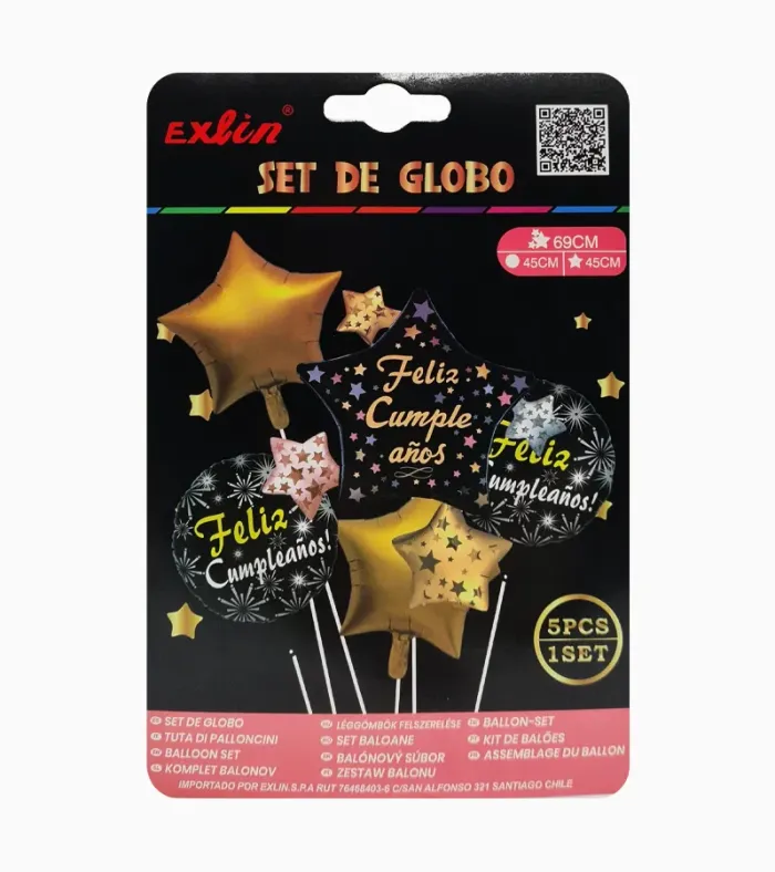 SET GLOBOS METALIZADOS FORMA ESTRELLAS - 1
