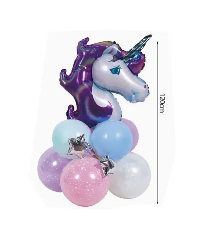 SET GLOBOS UNICORNIO MORADO - 1