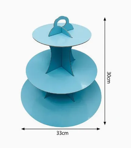 SOPORTE DE TORTA 3 NIVELES AZUL CLARO - 1