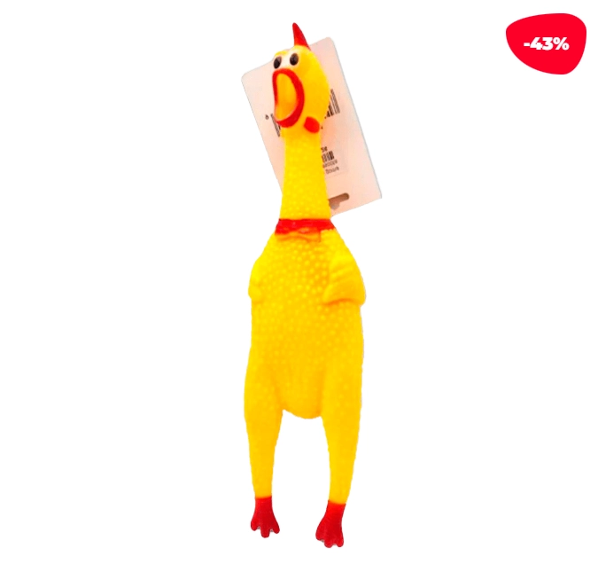JUGUETE PARA MASCOTA POLLO GOMA 16.5CM - 1