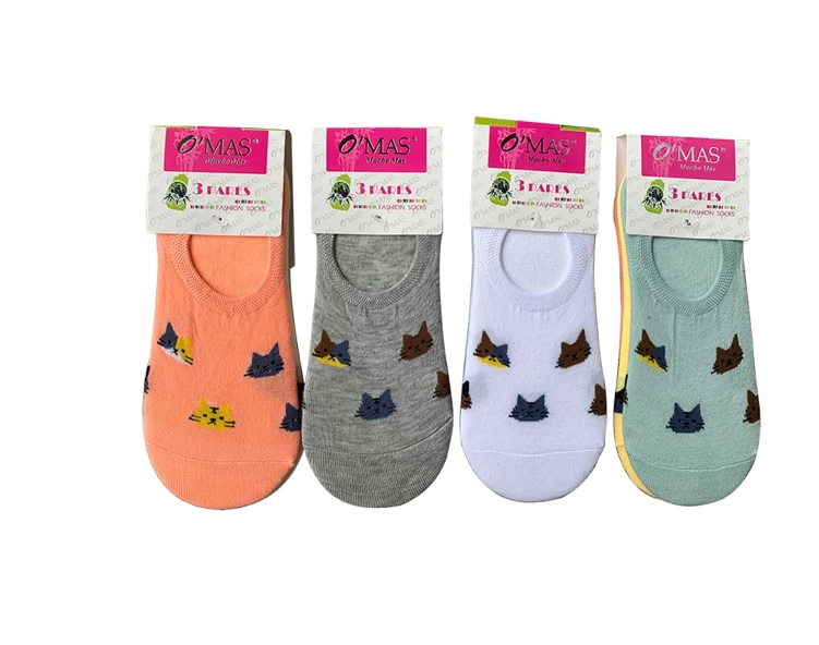 CALCETINES DE MUJER INVISIBLE ESTAMPADO GATO | 12 UNID 36-39 - 1