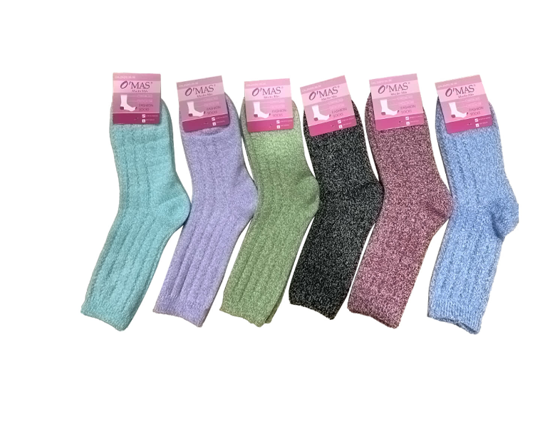 CALCETINES MUJER PLUSH CORTE MEDIO ACANALADO LISO 12 UNID 36-39 - 1