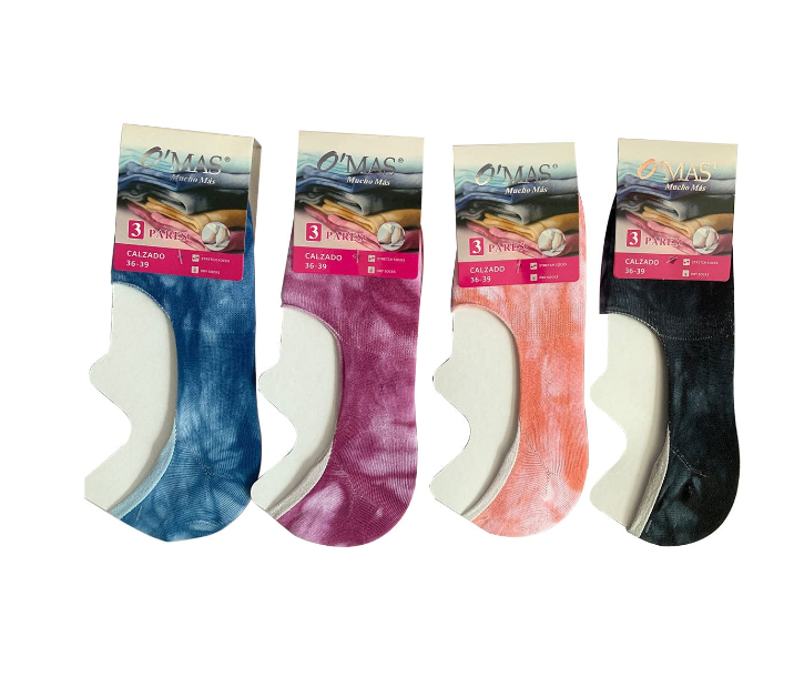 CALCETÍN MUJER INVISIBLE TIE DYE TALLA 36-39 12 UNI - 1