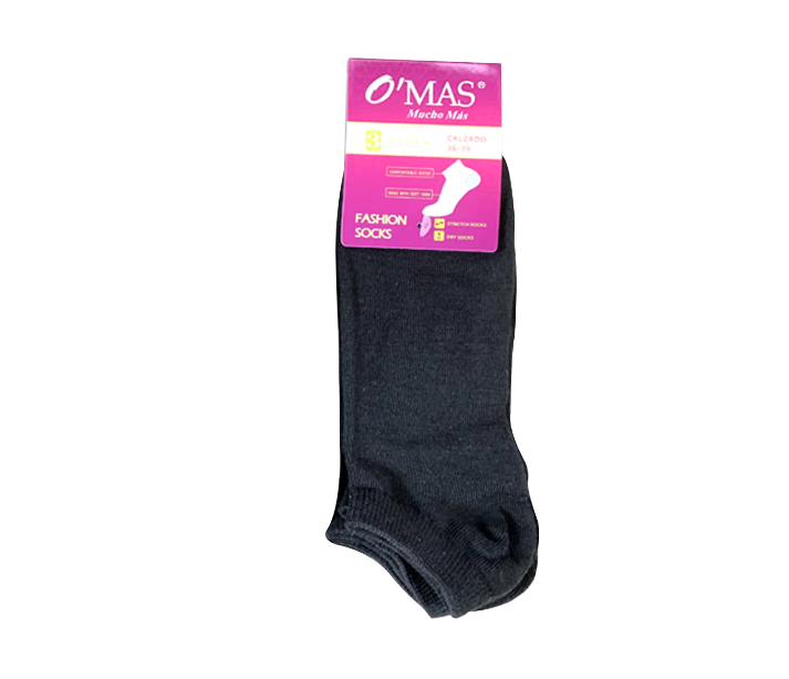 CALCETINES MUJER TOBILLO COLOR NEGRA 12 UNID 36-39 - 1