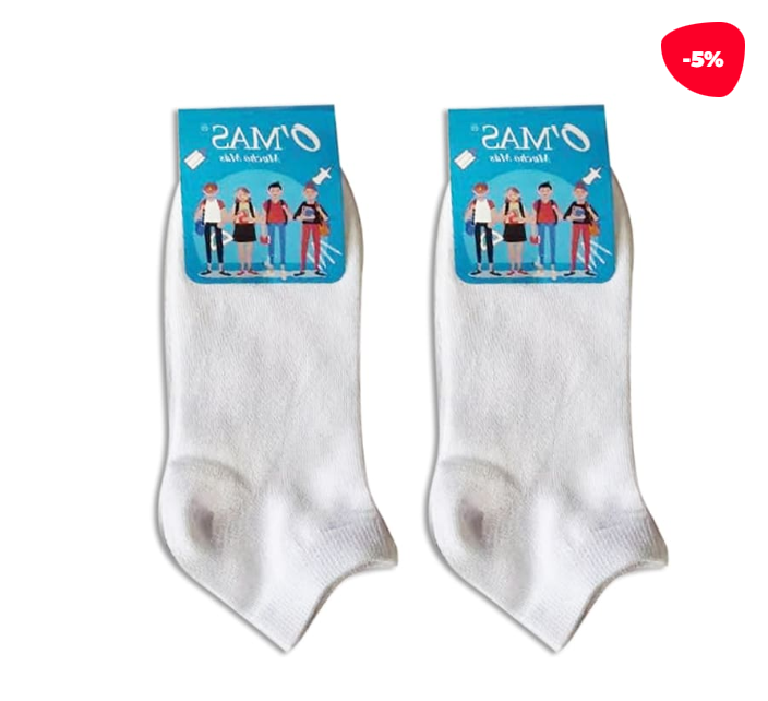 CALCETINES MUJER TOBILLO BLANCO 12 UNID 36-39 - 1