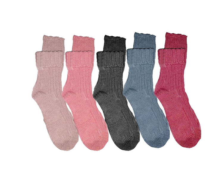 CALCETINES MUJER ACANALADO LISO COLORES SURTIDOS 12 UNID 36-39 - 1