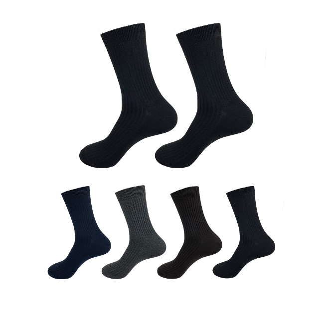 CALCETINES HOMBRE ACANALADO LISO TALLA 40-44 12 UNID - 1