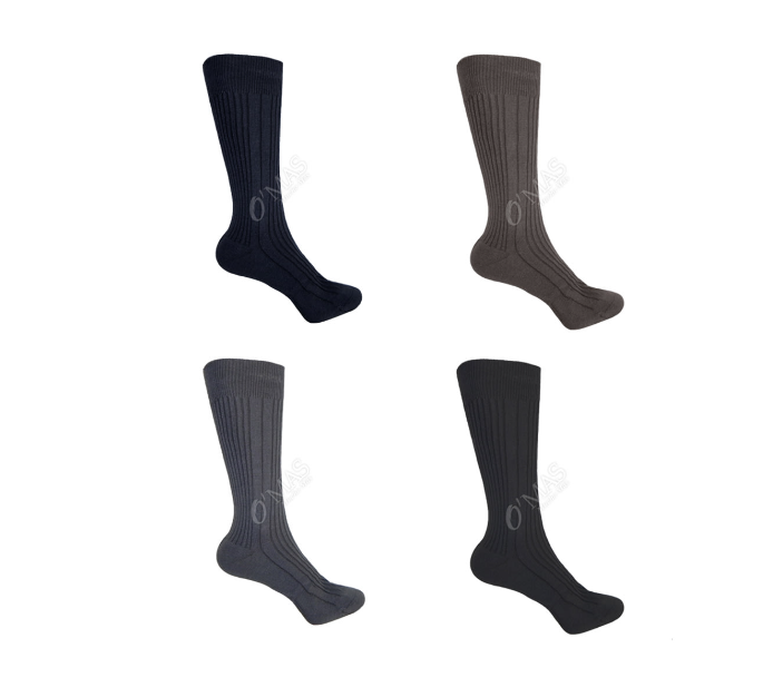 CALCETINES HOMBRE CORTE MEDIO ACANALADO COLOR LISO 12 UNID - 1