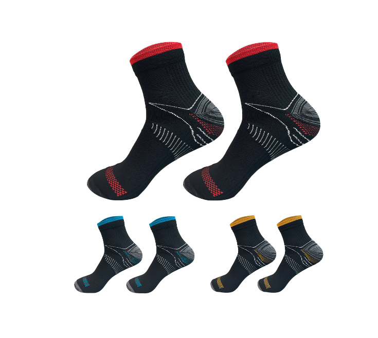 CALCETINES UNISEX NEGRO DE COMPRESION TALLA XXL 12 UNID - 1