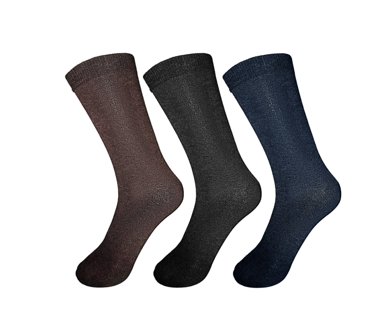 CALCETINES HOMBRE CORTE ALTO COLOR LISO 12 UNID - 1