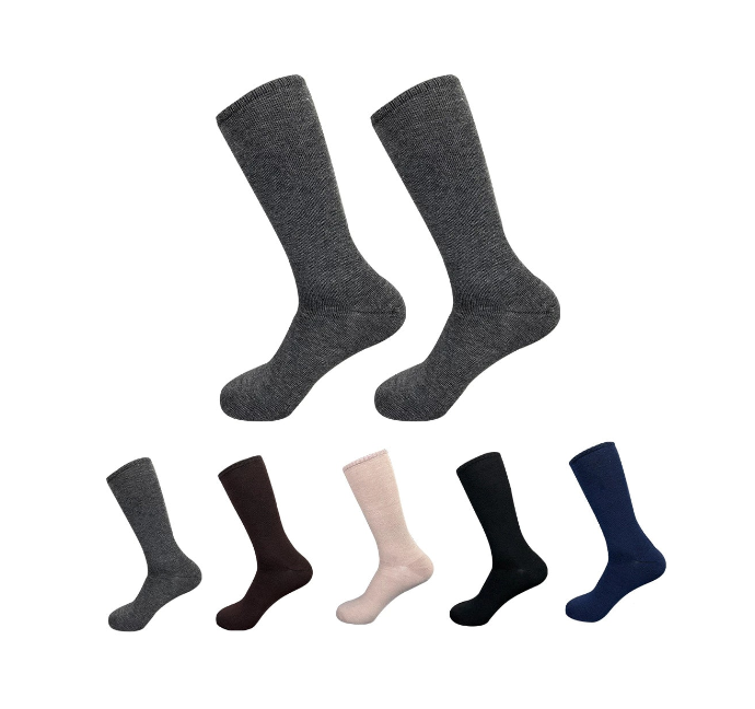 CALCETINES HOMBRE LISO CORTE ALTO SIN COSTURA 12 UNID - 1