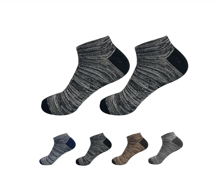 CALCETINES HOMBRE JASPEADO CORTE TOBILLO 12 UNID - 1