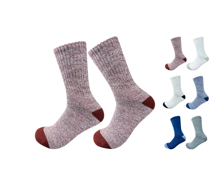 CALCETINES HOMBRE DISEÑO JASPEADO TOALLA 12 UNID - 1