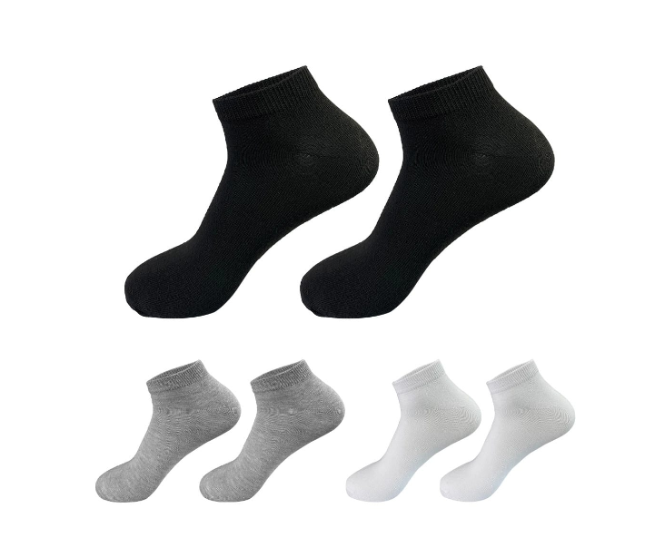 CALCETÍN HOMBRE CORTE TOBILLO NEGRO BLANCO GRIS 12 UNID - 1