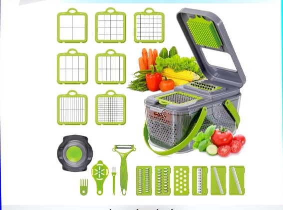 CORTADOR DE VEGETALES MULTIFUNCIONAL 22 PIEZAS - 1