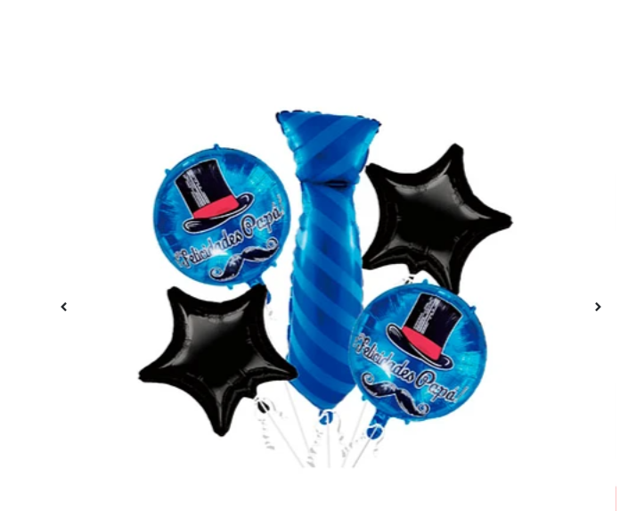 SET GLOBO METÁLICOS CON CORBATA DÍA DEL PADRE 5 PCS - 1