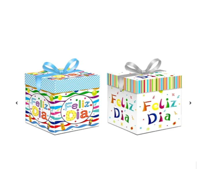CAJA REGALO FELIZ DÍA 30CM DISEÑO ALEATORIO TRANSPORTAR - 1