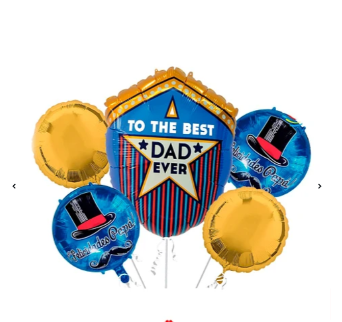 SET GLOBO METÁLICOS ESCUDO DÍA DEL PADRE 5 PCS - 1