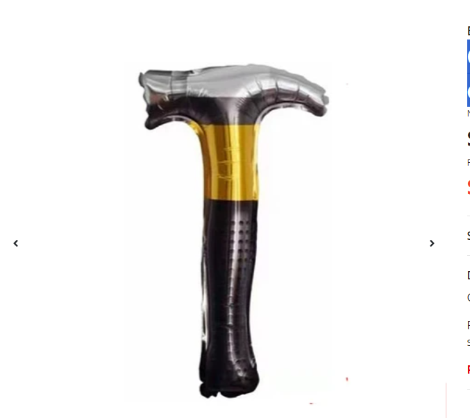 GLOBO METÁLICO MARTILLO DE CONSTRUCCIÓN 25X44CM - 1