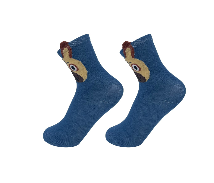 CALCETINES ALGODÓN NIÑO MULTICOLOR LISO DISEÑO PERRO TALLA 3-6 AÑOS 12 UNID - 1
