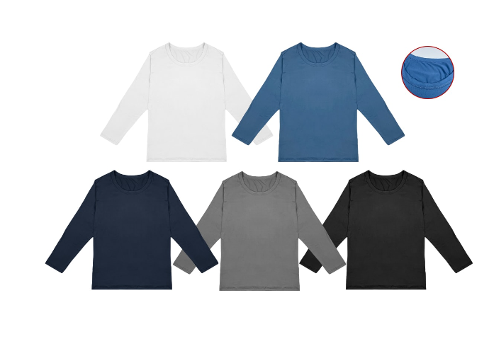 CAMISETA NIÑO MULTICOLOR JUVENIL BAMBU CUELLO REDONDO TALLA 13-14 15-16 S-M 12 UNID - 1