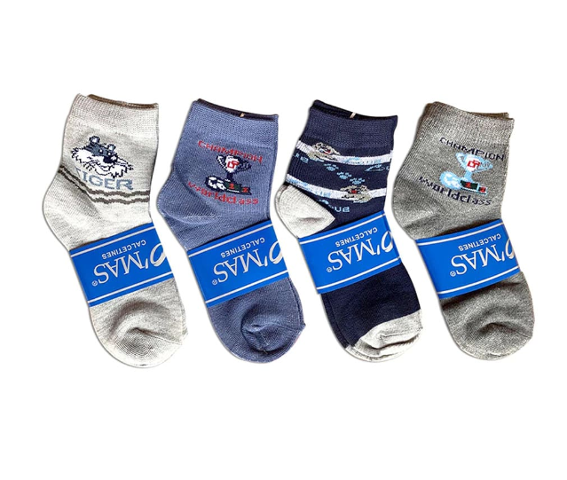 PACK 3 CALCETINES ALGODÓN NIÑO MULTICOLOR DISEÑOS SURTIDO TALLA 6 12 UNID - 1