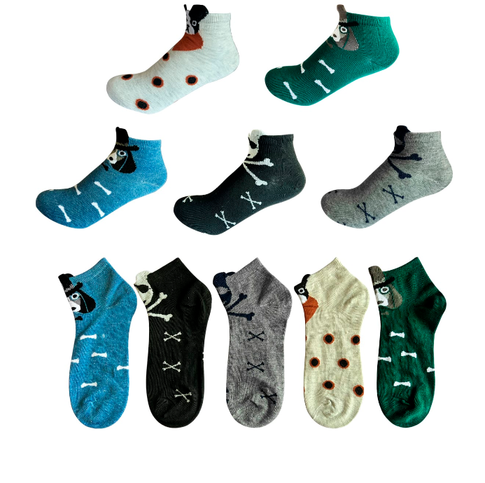 CALCETINES ALGODÓN NIÑO MULTICOLOR HUESOS/MASCOTA TALLA 2 12 UNID - 1