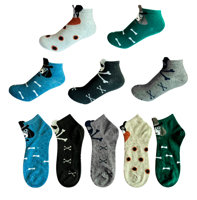 CALCETINES ALGODÓN NIÑO MULTICOLOR HUESO/MASCOTA TALLA 6 12 UNID - 1