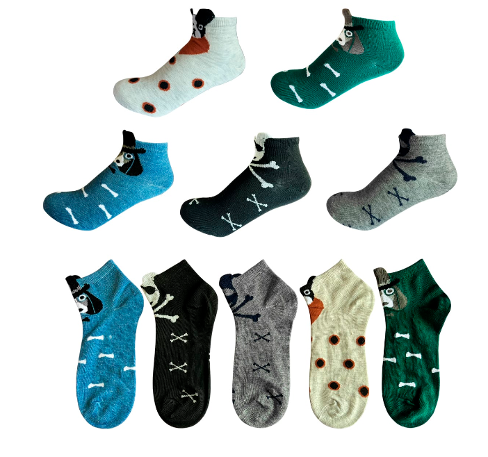 CALCETINES ALGODÓN NIÑO MULTICOLOR HUESO/MASCOTA TALLA 4 12 UNID - 1